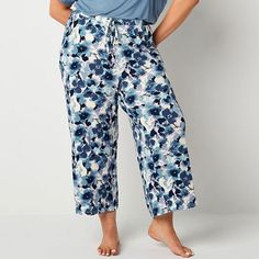 For comfy sleepwear essentials, start at the bottom with this pair of Ambrielle women's plus pajama pants. Made from soft stretch-jersey, they have an elastic waistband and side slip pockets.Closure Type: Full ElasticPockets: 2 Side Slip PocketsApparel Length: 24 InchesFiber Content: 95% Rayon, 5% SpandexFabric Description: JerseyInseam: 24 InCare: Machine Wash, Tumble DryCountry of Origin: Imported Womens Pajama Pants, Comfy Sleepwear, Womens Pajamas Pants, Pants Blue, Pajamas Women, Pajama Pants, Pajamas, Elastic, The Originals