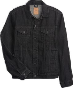 Gap Fall Outerwear With Patch Pockets, Gap Outerwear With Patch Pockets For Fall, Classic Washed Black Denim Jacket With Pockets, Classic Washed Black Denim Jacket, Gap Relaxed Fit Medium Wash Denim Jacket, Gap Relaxed Fit Denim Jacket, Gap Dark Wash Long Sleeve Outerwear, Gap Dark Wash Denim Jacket, Classic Washed Black Denim Jacket For Fall