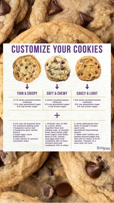 chocolate chip cookies are shown in this advertisement