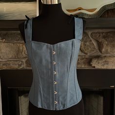 Adjustable Denim Bustier, New In Package. Didn’t Fit Me. Can Be Adjusted At Straps And Back. Stiff Boning. 15” Across Laying Flat This Item Is From A Smoke-Free Home. Please Contact Me With Any Questions. Spring Blue Denim Corset, Fitted Denim Blue Corset, Medium Wash Fitted Corset For Spring, Fitted Medium Wash Corset For Spring, Fitted Blue Denim Top For Summer, Blue Fitted Denim Top For Summer, Fitted Corset For Spring, Fitted Denim Blue Summer Corset, Fitted Denim Blue Corset For Summer