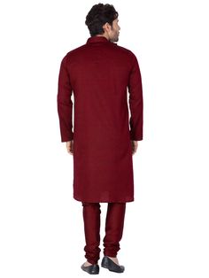 VASTRAMAY Men's Maroon Cotton Kurta and Pyjama Set Look effortlessly stylish in this comfortable kurta pyjama set from Vastramay. Made from soft and breathable cotton, this set is perfect for all-day wear. Key Features Maroon color Cotton fabric Regular fit Kurta with mandarin collar and button closure Pyjama with drawstring waist Specifications Sleeve Length: Long sleeves Top Shape: Straight Top Hemline - Straight/li> Top Length: Knee Length Neck: Mandarin collar Print or Pattern: Woven Materia Traditional Long Sleeve Kurta For Loungewear, Cotton Straight Kurta For Loungewear, Casual Cotton Kurta For Loungewear, Traditional Festive Loungewear Sets, Festive Traditional Loungewear Set, Traditional Eid Kurta For Loungewear, Winter Cotton Kurta With Dabka Detailing, Cotton Straight Kurta Set For Winter, Winter Cotton Straight Kurta Set