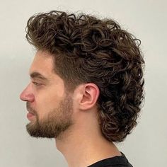 Curly Mullet Hairstyles For Men | Voluminous Curly Mullet Hairstyles For Men Permed Mullet, Men Portraits, Mens Hairstyles Curly, Medium Length Wavy Hair, Men Haircut Curly Hair, Medium Length Curly Hair, Mullet Haircut