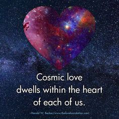 a heart shaped object with the words cosmic love travels within the heart of each of us