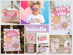 a collage of photos with the words party bundle