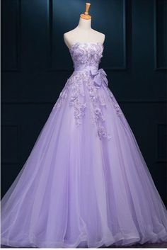 Material:Tulle,Silhouette:Ball GownColor:Purple,Hemline:Floor Length,Back Details:Lace-up Purple Wedding Gown, Purple Ball Gown, Gaun Abad Pertengahan, Long Gown For Wedding, Purple Wedding Dress, Purple Prom, Bow Wedding Dress, Purple Prom Dress, Top Wedding Dresses