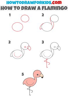 how to draw a flamingo step by step for kids with easy instructions and pictures