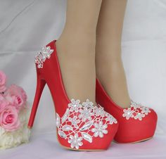 Gender: For WomenStyle: Fashion,KoreanOccasion: Casual,Party/Club,Office/CareerHeel Height: 14cmPlatform Height: 4cmSeason: Spring,Summer,Fall/Autumn,WinterPackage Contents: 1 x Shoes (Pair)Please see our size guide as below, you can choose the size according to your foot length and width.If your foot is a little wide and thick, we suggest you choose 1 size larger.Size Guide:28 = foot length 18.5-19cm (Foot width=6.5-7cm)29 = foot length 19-19.5cm (Foot width=7cm)30 = foot length 19.5-20cm (Foot Flower Wedding Shoes, Club Office, Wedding Pumps, Bridal Wedding Shoes, White Wedding Shoes, Bag Women Fashion, Womens Stilettos, Womens Wedding Shoes, Classic Style Women