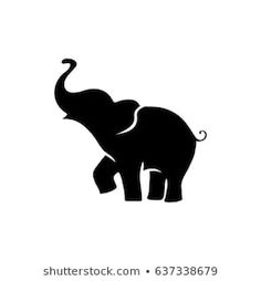 an elephant silhouette on a white background