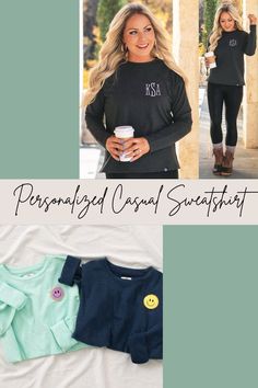 This Monogrammed Contemporary Sweatshirt will be your new favorite piece in your closet. This crewneck sweatshirt features side slits at the hem with a cropped length. Available in 4 colors, you can personalize your crewneck with the font of your choice — ranging from script styles to classic text — and choose your favorite color. Marley Lilly, Casual Fall Outfits, Casual Sweatshirt, Casual Fall, Favorite Color, Crewneck Sweatshirt, Fall Outfits, Crew Neck Sweatshirt, Autumn Fashion