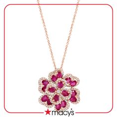 in stock Romantic Flowers, Flower Pendant Necklace, Flower Pendant, Pear Shaped, Pear, Jewelry Watches, Ruby, Fine Jewelry, Diamonds