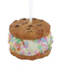 Ice Cream Sandwich Ornament - - The Country Christmas Loft Rainbow Desserts, Confetti Sprinkles, Candy Tree, Food Ornaments, Christmas Decorations For Kids, Soft Serve Ice Cream, Cream Sandwich, Kurt Adler, Chocolate Shavings