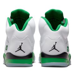 Leather upper Air cushioning Foam midsole Rubber outsole Toggle lace lock Color: White/Lucky Green/Black/Ice Blue Style: DD9336-103 Wwii Fighter Planes, Air Jordans Women, Nike Air Jordan 5, Jordan Model, Jordan 5 Retro, Womens Air Jordans, Air Jordan 5 Retro, Jordans Women, Lucky Green