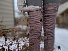 Sherpa Leg Warmers Soft Leg Warmers Fitting Non Slip Leg | Etsy Creative Movement, Soft Legs, Leg Warmer, Fabric Remnants, Athletic Socks, Sherpa Lined, High Leg, The Purple, Socks And Hosiery