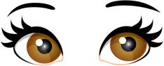 an eye with long lashes and brown eyes is shown in this graphic style, it appears to be looking down at the viewer