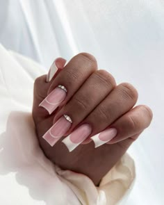 Baby Pink Nails Ideas, Baby Blue Nails Short, Baby Blue And Baby Pink Nails, Nokti Za Ljeto 2024, Popular Summer Nails, Nail Colors And Designs, Elegant Touch Nails, Baby Pink Nails, Baby Blue Nails