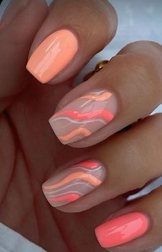 Uñas Color Coral, Ombre Nail Design, Coral Nails With Design, Unghie Sfumate, Coral Nails, Cute Simple Nails, Colorful Nails, Simple Gel Nails, Summery Nails