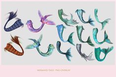 the mermaid tails are drawn in different colors