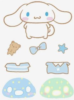 chibi kawaii character Cinnamoroll Dress Up Paper, Summer Fireworks