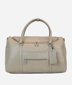 The Weekender - Pebble Casual Travel Bag With Zipper Pocket For Overnight Trips, Versatile Travel Bag With Soft Interior, Solid Travel Bag With Zipper Closure, Casual Weekender Bag With Zipper Pocket For Overnight Trips, Travel Bag With Zipper Closure, Functional Beige Travel Diaper Bag, Functional Beige Diaper Bag For Travel, Functional Travel Bag, Casual Beige Gym Bag For Travel