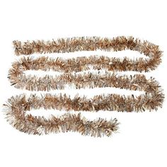 three pieces of tinsel are arranged in the shape of a spiral on a white background