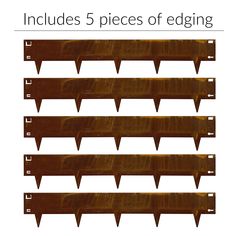 five pieces of edging are shown in different sizes