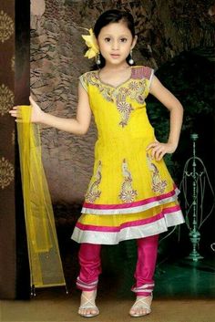 Anarkali Frock, Frocks For Kids, Frocks Design, Dresses Silk, Eid Dresses, Layer Dress, Stylish Kids