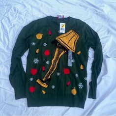 Christmas Story Sweater Christmas Story Sweater, Leg Lamp Sweater, Christmas Story Leg Lamp, Leg Lamp, Christmas Story, Christmas Men, A Christmas Story, Christmas Sweaters, Sweater Sizes