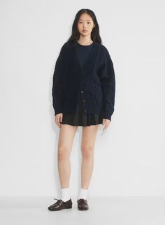 NEW PEGGY CARDIGAN | Aritzia Aritzia Cardigan, Aritzia Style, Organic Cotton Yarn, Cable Stitch, V Neck Cardigan, Zip Sweater, Sweater And Shorts, Fall Winter Outfits, Cozy Sweaters