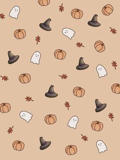 Wallpaper Background Halloween, Pumkin Aesthetic Wallpapers, Pumpkin And Ghost Wallpaper, Autumn Ghost Wallpaper, Halloween Wallpaper Cute Ghost, Halloween Ghost Background, Halloween Wallpaper Ipad Aesthetic, Halloween Wallpapers Ipad, Cute Ghost Background