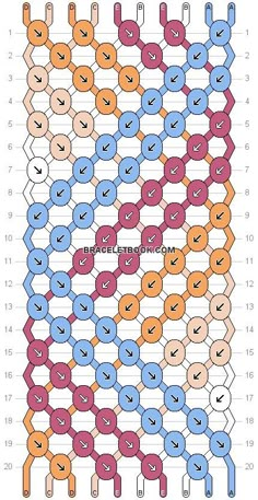 an image of a knitted pattern with different colors and numbers on the front side