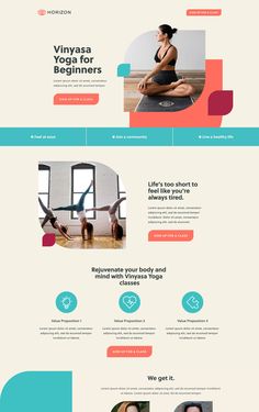 the website design for yoga and piyoma, which is designed to look like it has