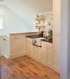 the kitchen is clean and ready for us to use in its new owner's home