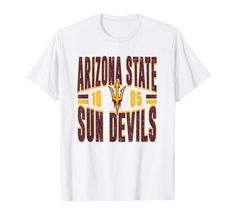 PRICES MAY VARY. Officially Licensed Arizona State University apparel. Show your support for the Sun Devils with this Arizona State logo apparel! The soft material and digitally printed logo make this a great addition to any Arizona State Sun Devils apparel collection! Fork em'! Wear this fan favorite Arizona State Sun Devils apparel to the big game or just hanging out around the house. Lightweight, Classic fit, Double-needle sleeve and bottom hem