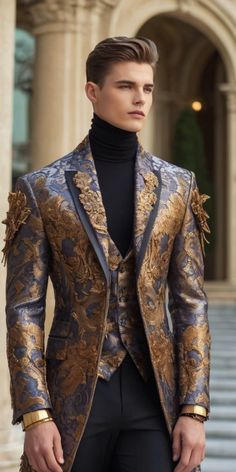 Dress Armor, Marriage Suits, Prince Suit, Man Dress Design, Nigerian Outfits, Neo Baroque, Modern Suits, Snowflakes Falling, Fashionable Dresses