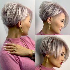 Kadeřnické Trendy, Short Hair Ideas, Short Hair Undercut, 9 Am, Blonde Pixie Haircut, Blonde Pixie Cuts