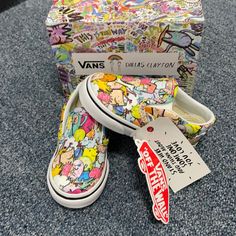 New In Box Fun White Sneakers For Playtime, White Vans Sneakers For School, Playful White Vans Sneakers, Cute Multicolor Vans Sneakers, Fun Multicolor Vans Sneakers, Vans Cushioned Slip-on Sneakers, Camo Vans, Leopard Vans, Leopard Print Vans