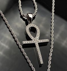 "Dainty ANKH Necklace"🔺🔺🔺🔺🔺🔺🔺🔺🔺🔺🔺🔺🔺🔺🔺🔺-1x2 inch Pendant - Rope Chain-18k Gold/Silver Plated➖➖➖➖➖➖➖➖➖➖➖➖➖➖ DESCRIPTION The "ANKH" is an ancient Egyptian(Kemetian) symbol that has many multi dimensional meanings in which all implicated "ETERNAL LIFE FORCE". Usually, used in ceremonies and represented in hieroglyphics as the masculine healing rays of the sun, or the feminine purification of water. On each level you will find that "The Eternal Life Force Energy" is prevalent in each Feminine Masculine, The Ankh, Ankh Necklace, Witch Stuff, King Solomon, Pineapple Upside, Egyptian Symbols, Egyptian Mythology, Egyptian Jewelry