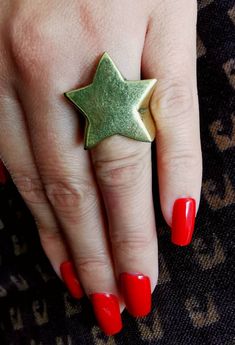 This stunning gold brass Star ring is a perfect gift for someone special 🌝💫 Handmade Gold Star-shaped Ring, Handmade Star-shaped Gold Rings, Handmade Gold Star Rings, Adjustable Gold Star-shaped Rings, Adjustable Gold Star Ring, Vintage Star-shaped Rings For Gift, Vintage Star Shaped Rings For Gifts, Star Ring, Brass Gold