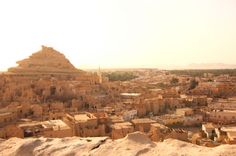 an aerial view of a city in the desert