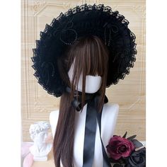 Hat Tea Party, Deer Girl, Flat Hat, Kei Visual, Lace Heart, Girls Handmade, Vintage Gothic, Small Rose, Hair Reference