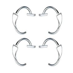 three pairs of stainless steel nose rings