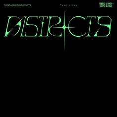 the cover to an electronic album with green lettering on black background, and text below it