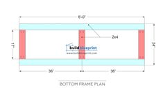 the bottom frame plan is shown with measurements for each section and how to use it