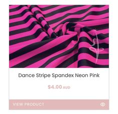 a pink and black striped dress with the words dance stripe spandex neon pink $ 4