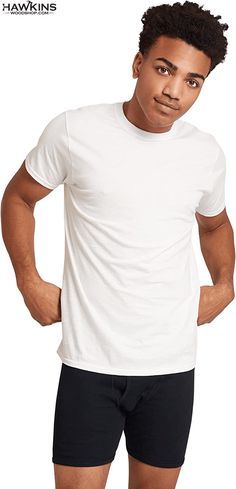 Gildan Cotton Crew Neck T-Shirts are anything but basic. Crafted with soft, breathable cotton and moisture wicking technology to keep Mens Undershirts, White Shirt, Black Men, Wardrobe Essentials, White Undershirt, Neck T Shirt, Moisture Wicking, Fashion Inspo, Crew Neck