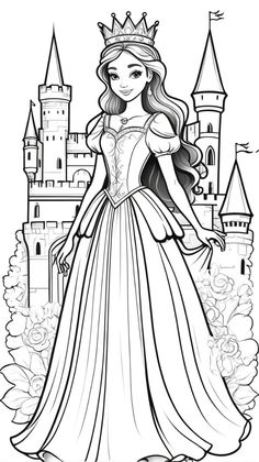 the princess from disney's sleeping beauty coloring page for adults and children to color