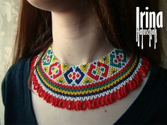 Ukrainian traditional necklace Beaded collar Seed bead sylianka Ukraine gerdan Red necklace Vyshyvanka necklace Replica of ancient necklace Ancient Necklace, Seed Bead Patterns Free, Seed Bead Bracelet Patterns, Traditional Necklace, Beaded Necklace Patterns, Kitty Party, Seed Bead Patterns, Bead Weaving Patterns, Handmade Earrings Beaded