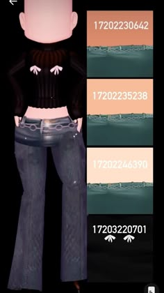 an animated image of a woman in black shirt and jeans with numbers on her chest