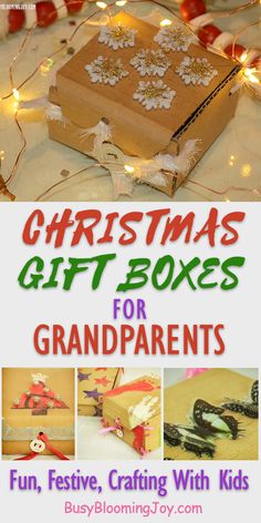 christmas gift boxes for grandparents, festive crafting with kids