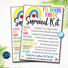 EDITABLE Room Mom's Survival Kit Printable, Back to School Gift, Pta Pto, School Staff Appreciation Day, Thank You Gift Idea TEMPLATE Back To School Survival Kit For Students, Student Gifts From Teacher First Day, First Day Of School Gifts For Students, First Day Of School Gifts For Teachers, Open House Gifts For Students, Back To School Gift Basket, Ready Confetti, Back To School Survival Kit, Schul Survival Kits